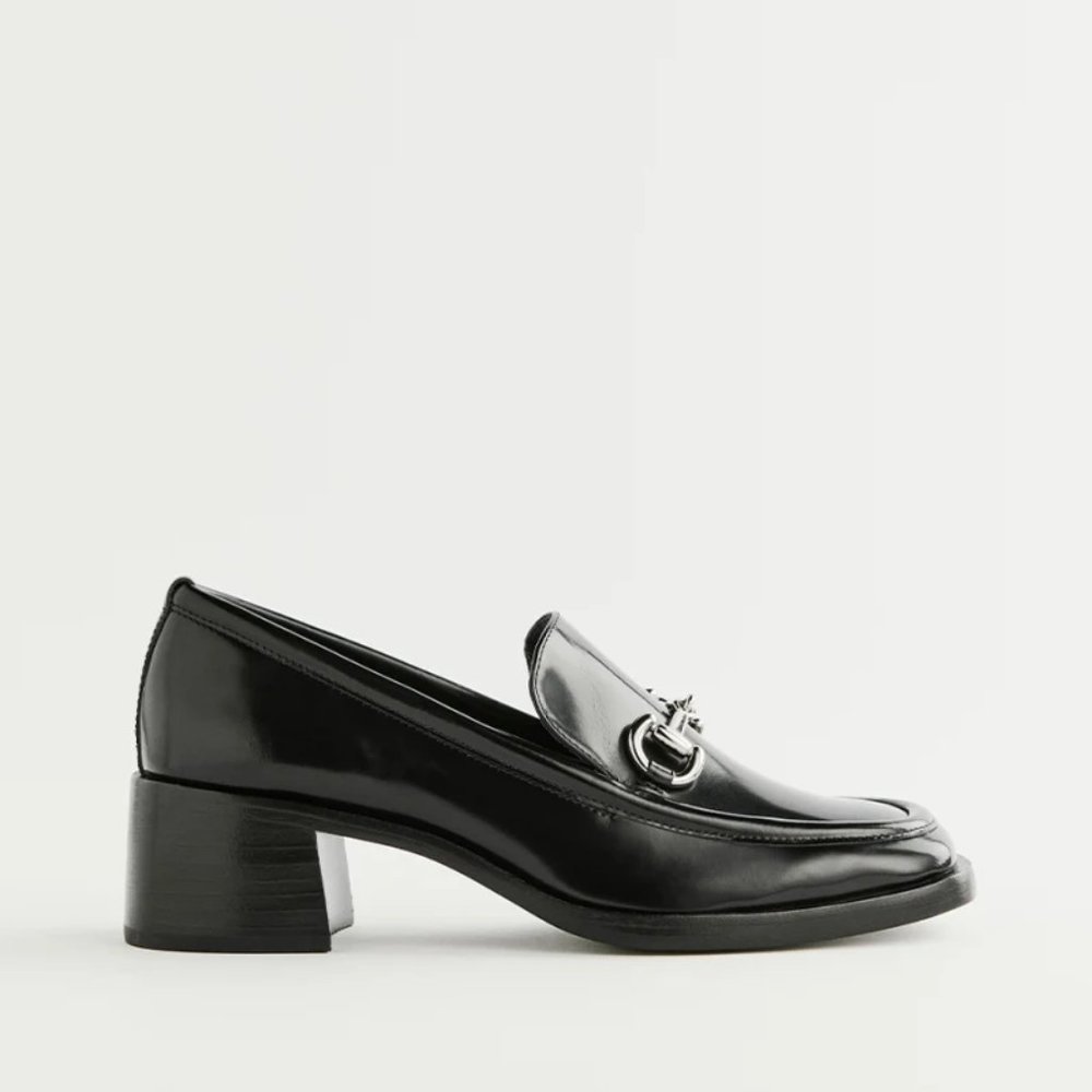 Reformation - NWT Noah Heeled Loafer (Color: Black/Silver, Size: 6) Retail: $328 - Picture 5 of 6